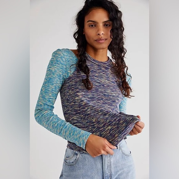 We The Free Tops - Free People We The Free Out Of Control Top - Combo Blue/Purple - Medium - NWT